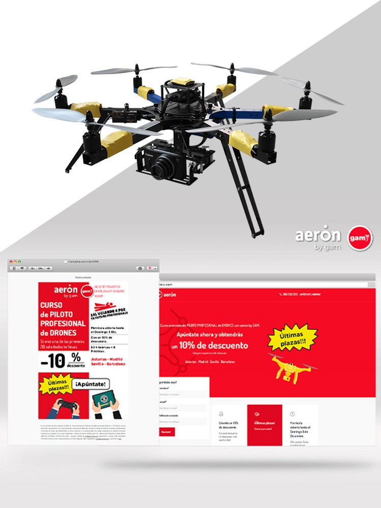 Imagen principal de proyecto de Landing a medida y Campaña de captación de potenciales clientes Aeron by GAM