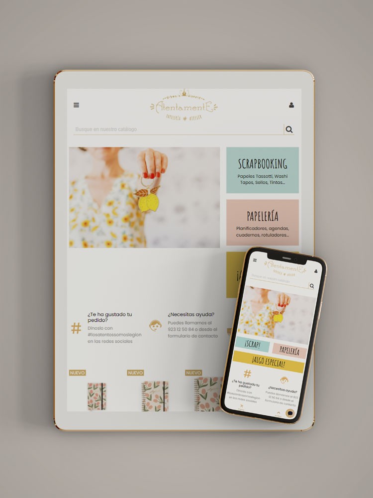 Imagen principal de proyecto de Diseño y Desarrollo eCommerce Prestashop Atentamente Papelería