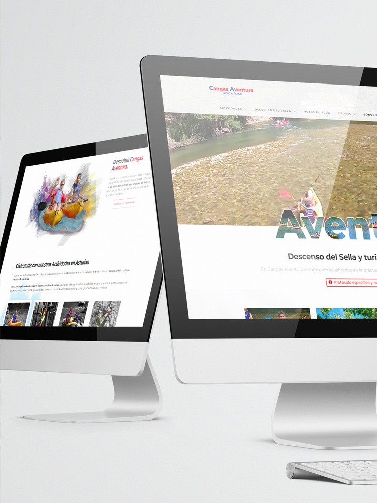 Imagen principal de proyecto de Desarrollo WordPress Cangas Aventura