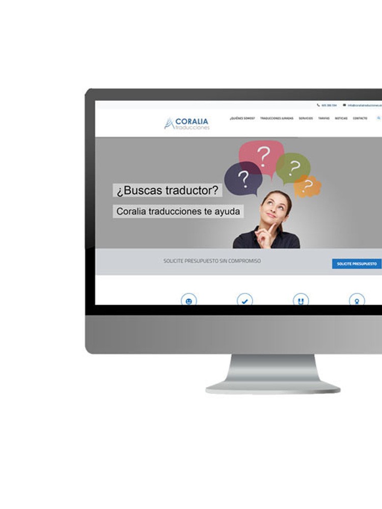 Imagen principal de proyecto de Diseño y Desarrollo Web WP Coralia Traducciones