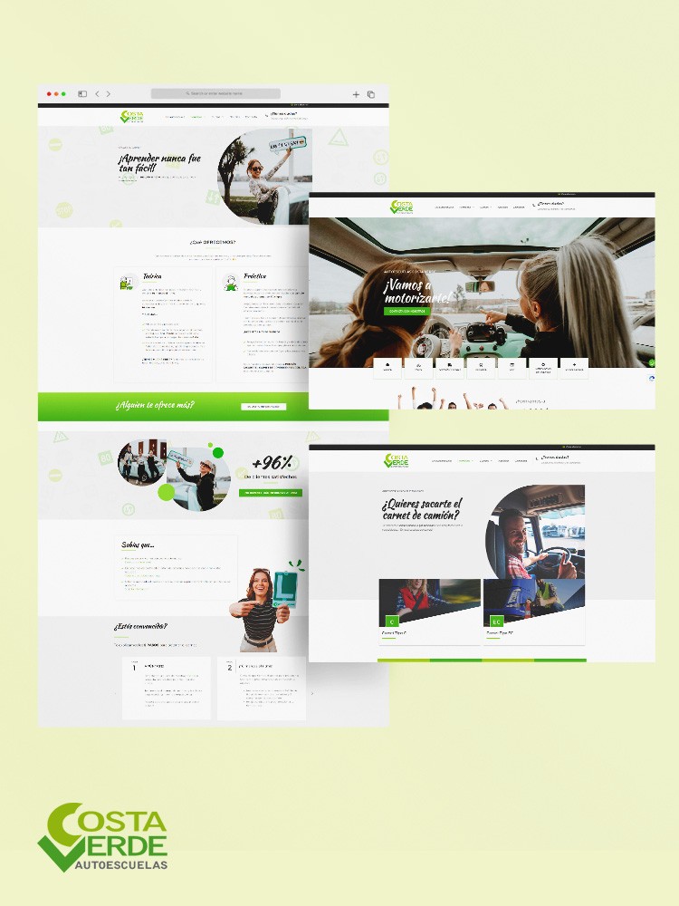 Imagen principal de proyecto de Diseño y desarrollo WordPress Autoescuelas Costa Verde