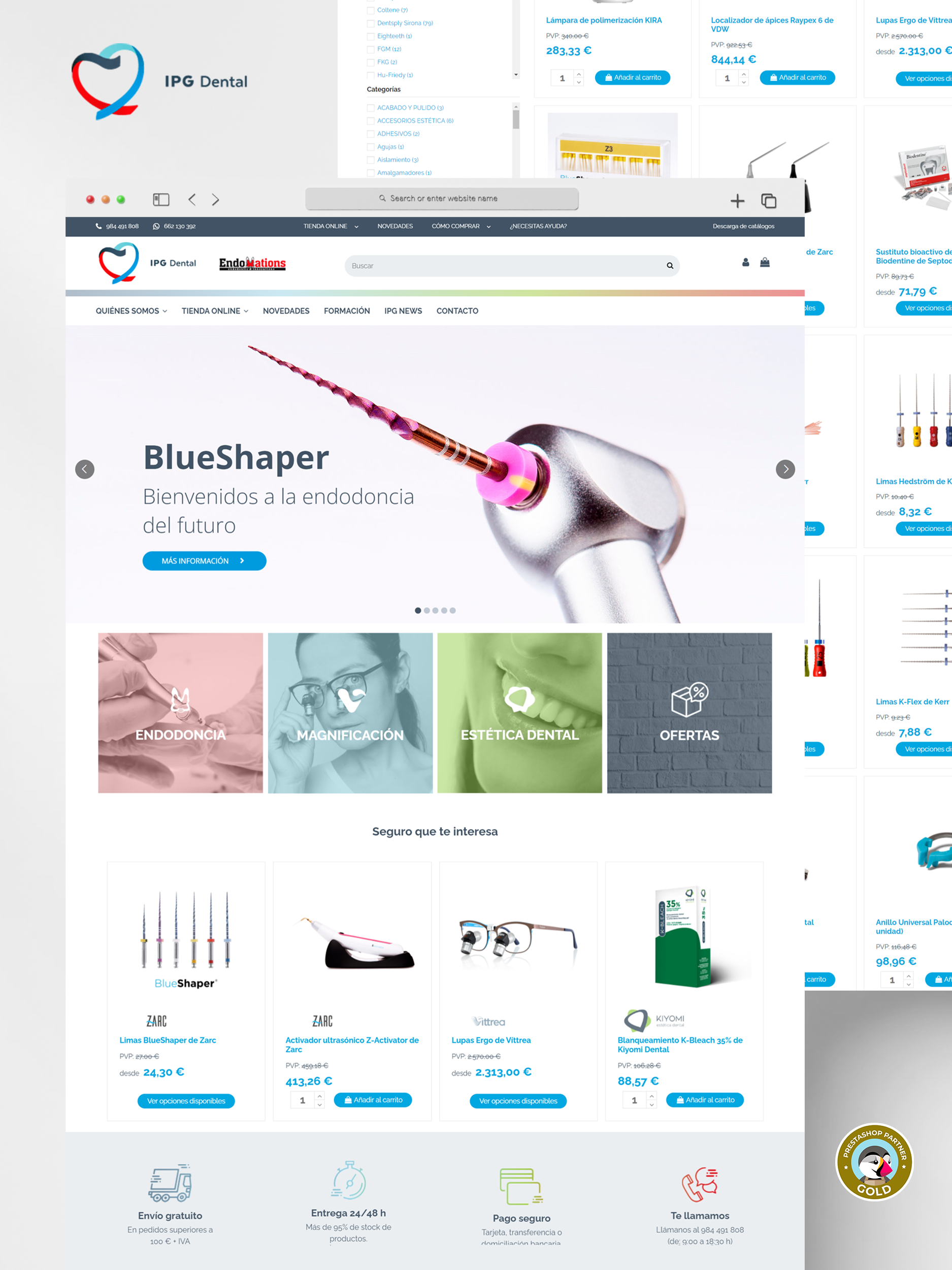 Imagen principal de proyecto de Diseño y desarrollo eCommerce IPG Dental