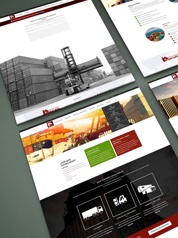 Imagen principal de proyecto de Desarrollo Web WP y Diseño de Imagen Corporativa para Intercargo Asturias