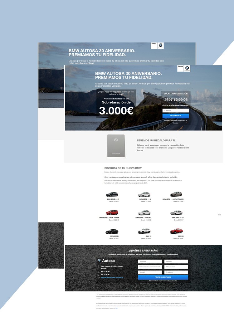 Imagen principal de proyecto de Landing a medida y campaña de captación de clientes potenciales Autosa