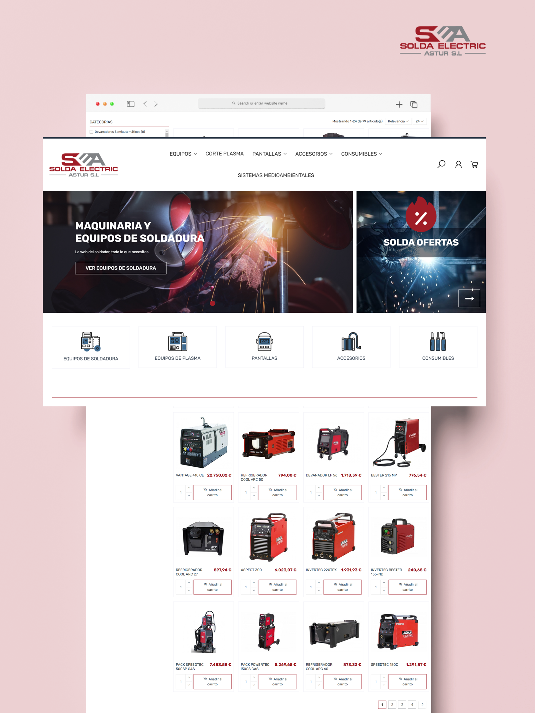 Imagen principal de proyecto de Diseño y desarrollo eCommerce Soldaelectric