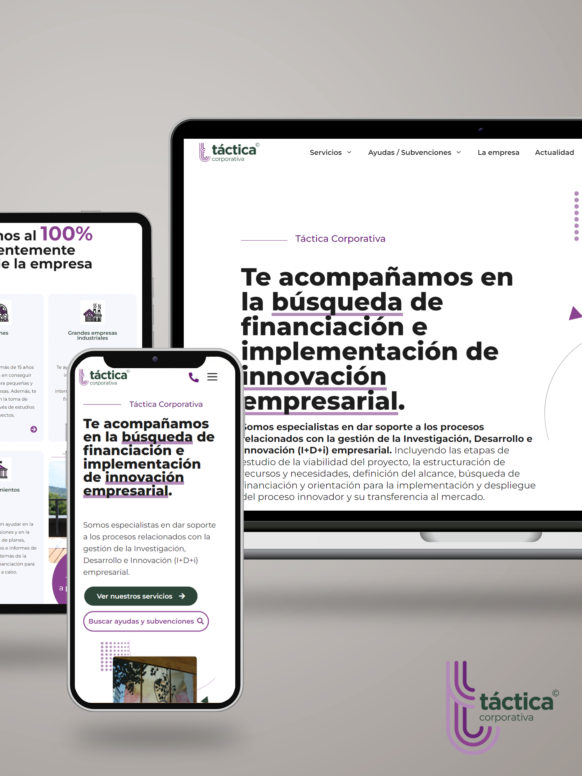 Imagen principal de proyecto de Diseño y desarrollo WordPress Táctica Corporativa