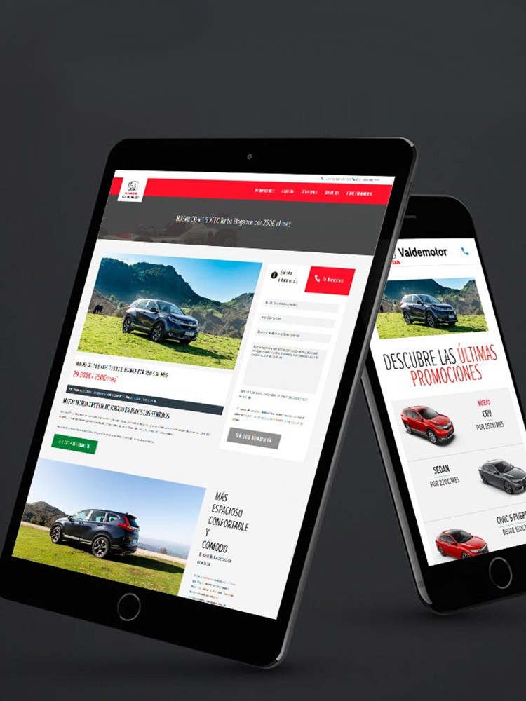 Imagen principal de proyecto de Diseño y desarrollo Web WP Valdemotor Honda